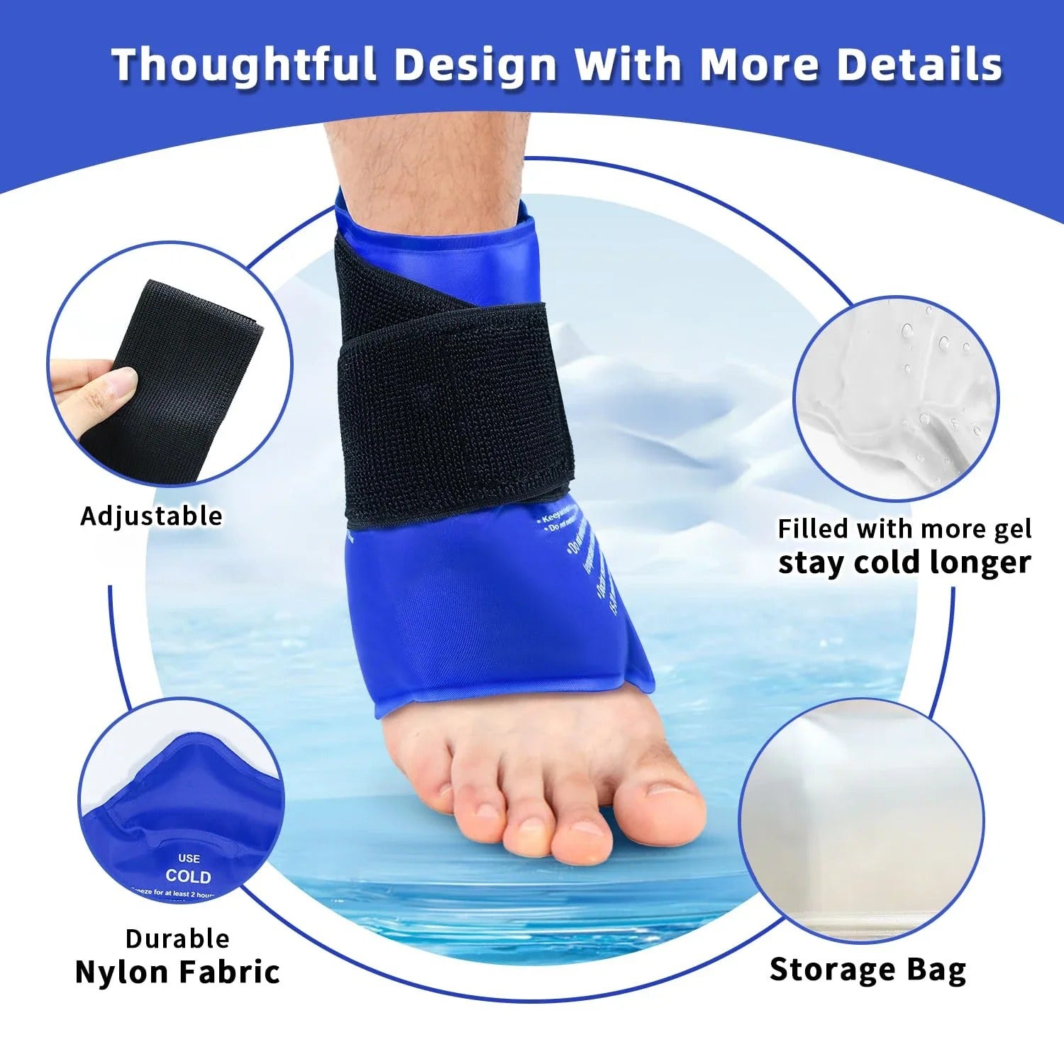 Ankle Ice Pack Wrap, Hot & Cold Support | Alpha Shamaq