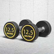 Rubber-coated Round-head Electroplated Dumbbell Set, Made of Pure Steel with Ergonomic Grip, for Personal Fitness Trainers