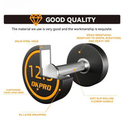 Rubber-coated Round-head Electroplated Dumbbell Set, Made of Pure Steel with Ergonomic Grip, for Personal Fitness Trainers